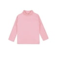 thumbnail image 5 of Raenseen Kids Girls Boys Long Sleeve Thermal Tops Base Layer T-Shirt Mock Neck Warm Stretchy Pink 130, 5 of 8