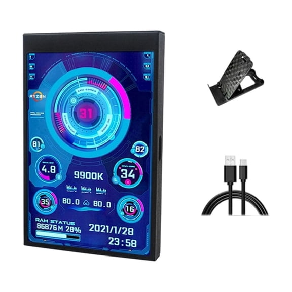 3.5inch USB Type C Display Secondary Screen LCD Computer CPU GPU Secondary