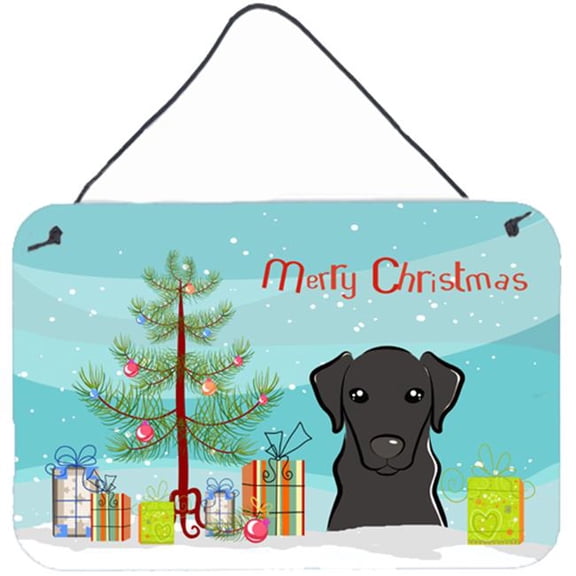 Christmas Tree & Black Labrador Wall or Door Hanging Prints