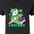 thumbnail image 4 of Inktastic St Patricks Day Irish Unicorn Illustration with Shamrocks Women's T-Shirt, 4 of 5