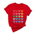 thumbnail image 4 of Diufon Hauts de la Saint-Valentin pour Femmes Décontracté Manches Courtes Col Rond Pull Chemise Imprimé Graphique Mignon Tendance, 4 of 5