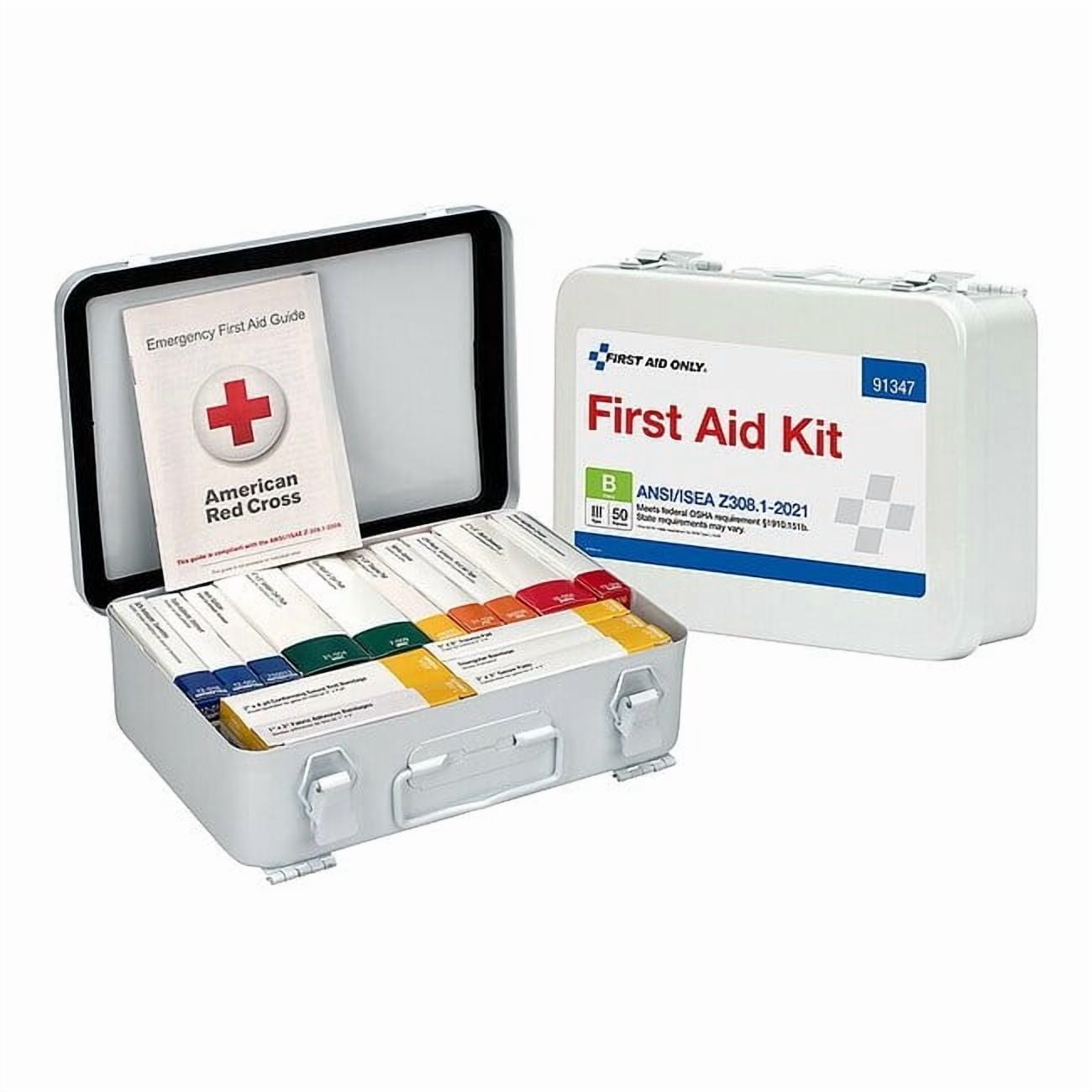 First Aid Kit and Housing, Metal 83 Components, 25 People Served 91348