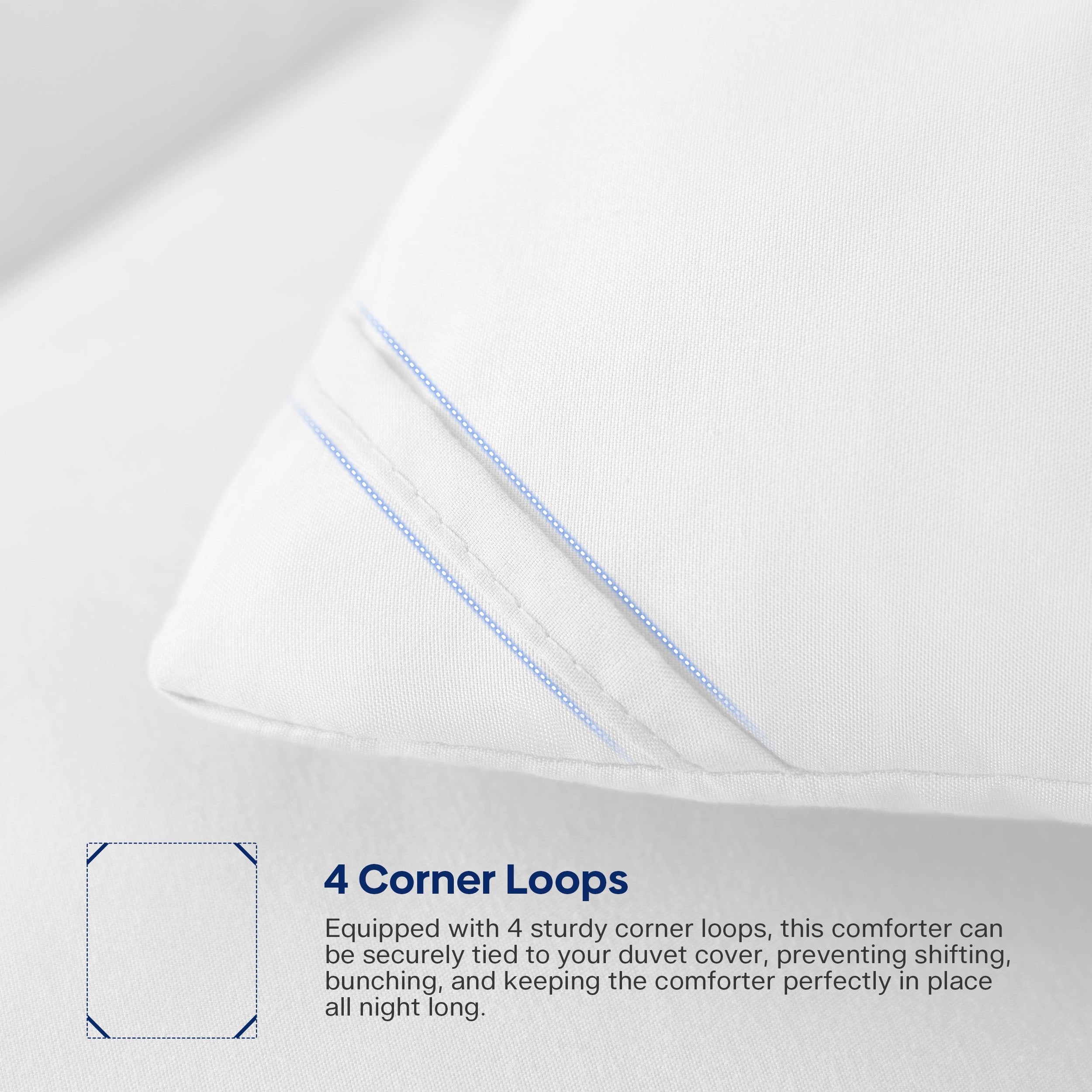 WISHEAD Comforter Queen Size All Season Soft Quilted Down Alternative Bedding Duvet Insert with Corner Tabs, Machine Washable, White