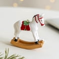 thumbnail image 4 of Figuritas de caballos colgantes de Navidad Adorno de caballo blanco mecedora de resina Decoraciones llamativas para crear un ambiente festivo, 4 of 7