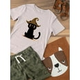 thumbnail image 3 of Cute Halloween Kitten Witch Hat T-Shirt Toddler -Image by Shutterstock,  5 Toddler, 3 of 4