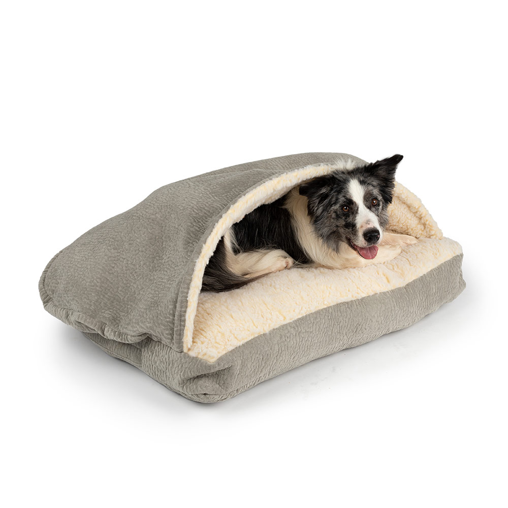 Snoozer Luxury Rectangle Cozy Cave Dog Bed with Microsuede, Small Piston  Storm