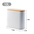 thumbnail image 2 of Small Trash Can with Lid, 2.4 gal Plastic Garbage Can, Rectangle Waste Basket with Inner Bucket for Bathroom Kitchen, 2 of 5