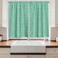 thumbnail image 2 of Ambesonne Hamsa Kitchen Curtains, Curlicues and Doodle Flowers, 55"x45", Cream and Sea Green, 2 of 3