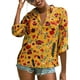 thumbnail image 4 of Sonducket Blusa informal con botones de manga larga y estampado de gasa para mujer Prendas para la parte del cuerpo Amarillo XXL, 4 of 6