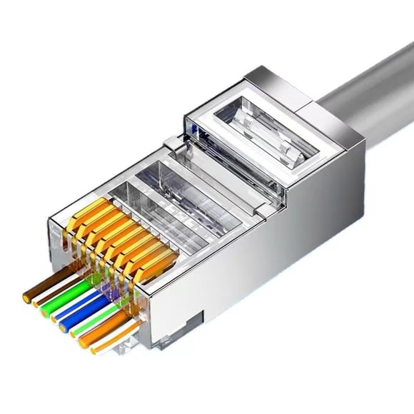 Conector RJ45 Cat6 Pass Through Paquete de 50 ZOERAX Blindado
