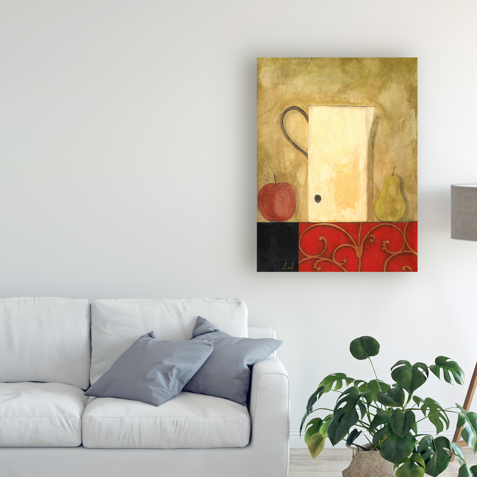 Trademark Fine Art 'White Jug Next To Fruit 1' Canvas Art by Pablo Esteban