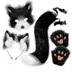 thumbnail image 1 of Halloween plush fox mask set animal claws simulation fox ears headband tail animal tail cos accessories, 1 of 4