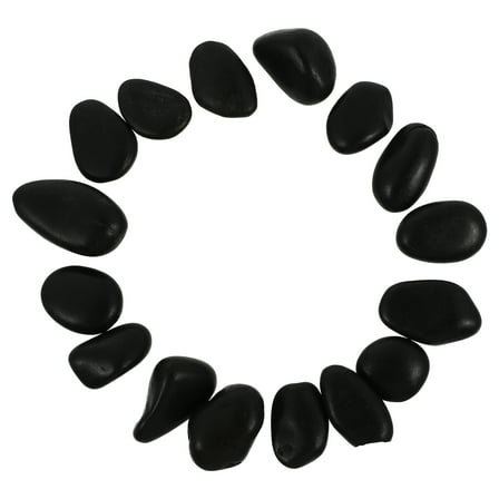 LEORX 16Pcs Craft Stones Black Smooth Smooth Rocks for DIY Painting