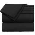 thumbnail image 7 of Extra Deep Pocket 6 Piece Bed Sheet Set – Super Deep Fitted Sheet Fits Mattress from 18-24 inces Depth – Double Brushed Microfiber Sheets with 4 Pillow Cases, California King, Black, 7 of 7