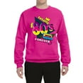 thumbnail image 3 of Totally 80's Forever Vintage Unisex Crewneck Graphic Sweatshirt, Fuschia, Medium, 3 of 5
