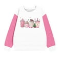 thumbnail image 5 of Lovskoo Christmas Girls Crewneck Oversized Sweatshirt Floral Printed Kids Fashion Long Sleeve Pullover Tops 1-12 Years Pink, 5 of 6