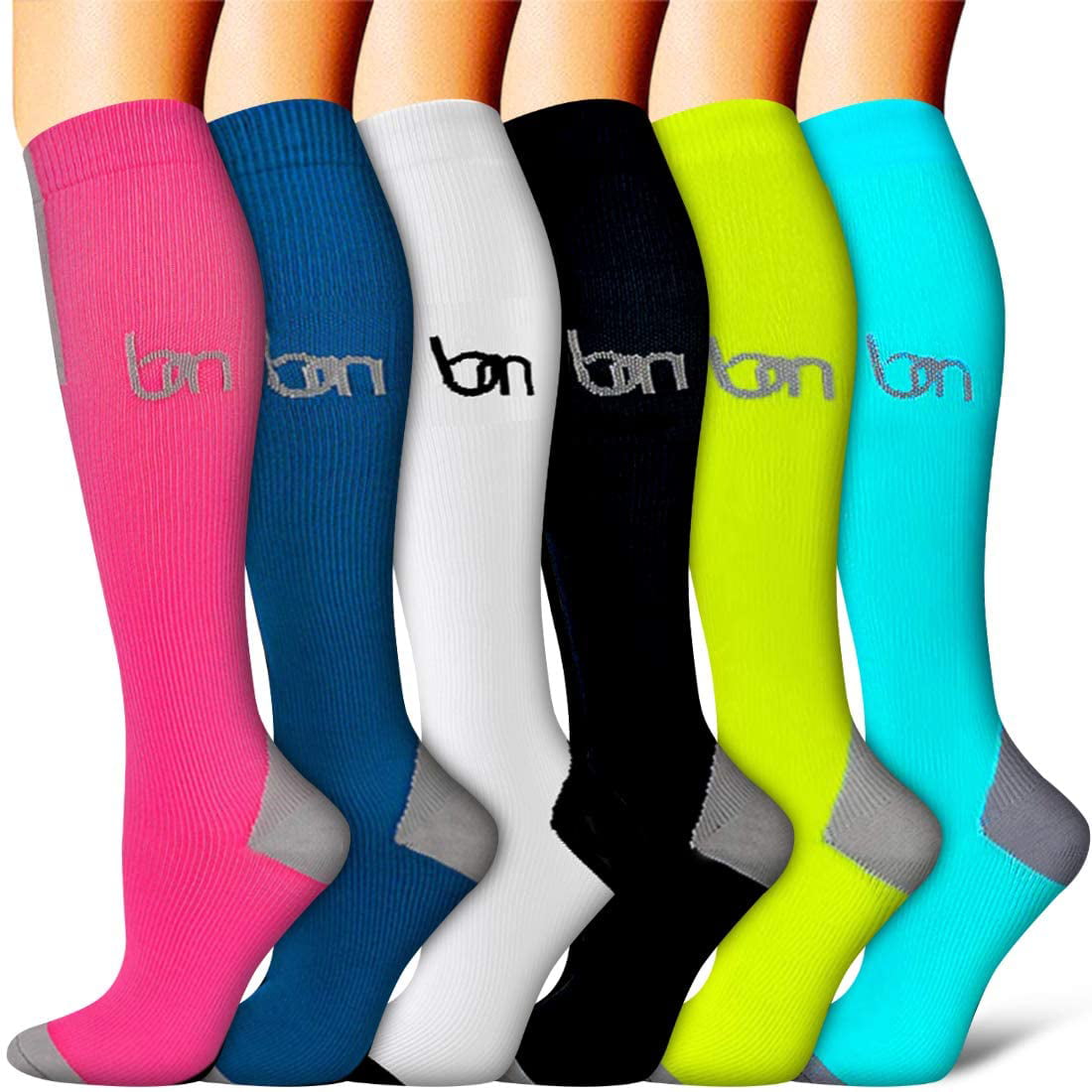 Pregnancy Copper Compression Socks Women & Men 6 Pairs - Best for Running,Medical,Athletic Sports,Flight Travel 