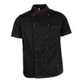 thumbnail image 4 of facefd Chef Jacket Uniform Short Sleeve Hotel Kitchen Chefwear Cook Coat 2XL Black, 4 of 8