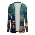 thumbnail image 6 of Nmnitkp Women's Halloween Pumpkin Cardigan Long Sleeve Open Front Knit Outwear Over Coats Plus Size Knit Sweater Top Multicolor,2XL, 6 of 6