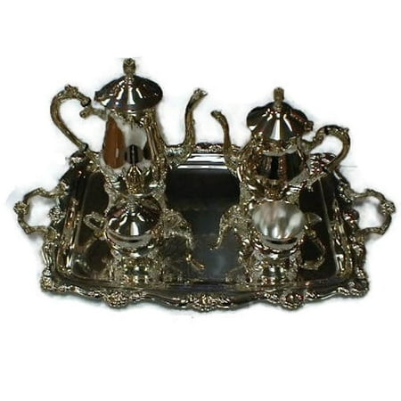 Silver Plated Coffee Set - Elegance Heim Concept Silver Plated 5-pc Tea & Coffee Set