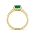 thumbnail image 3 of 7/8 Carat (Ctw) Cushion-Cut Emerald Halo Ring in 14K Yellow Gold with Diamonds for Women, 3 of 6