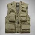 thumbnail image 1 of Men Vest Mesh Jackets with Pockets V-Neck Sleeveless Outdoor Work Fishing Photo Camping, 1 of 7