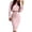Pink, variant on Women Fashion Two Piece Formal Suit Long Sleeve Top Checker Print Drawstring Shirred Skirt Set Elegant Wear
