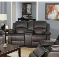Golden Coast Furniture Lucius Bonded Leather Reclining Loveseat, Brown