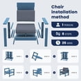 thumbnail image 6 of KINGYES 6 Pieces Outdoor Furniture Set, HDPE All Weather Use Conversation Couch Sets,2 Armchairs & 2 Loveseat & 2 Coffee Table for Patio Backyard, Blue Frame with Gray Cushions, 6 of 11