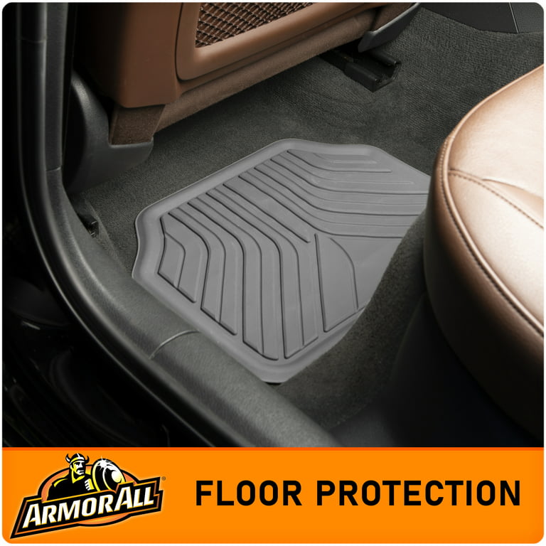 Armor All 4 Piece Rubber All-Season Trim-to-Fit Floor Mats Gray, 78847wdc