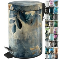 Sanilo Trash Can 1.3 Gallon with Soft Close, Many New Cosmetic and Kitchen Waste Bins Available, Bathroom Bin with Inner Bucket (Lilybud)