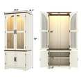 thumbnail image 5 of ChVans 4 Door Armoire Wardrobe Closet with LED Sensor Light,72"H Arch design Clothing Storage Cabinet with Hanging Rod and Glass Doors, 5 of 9