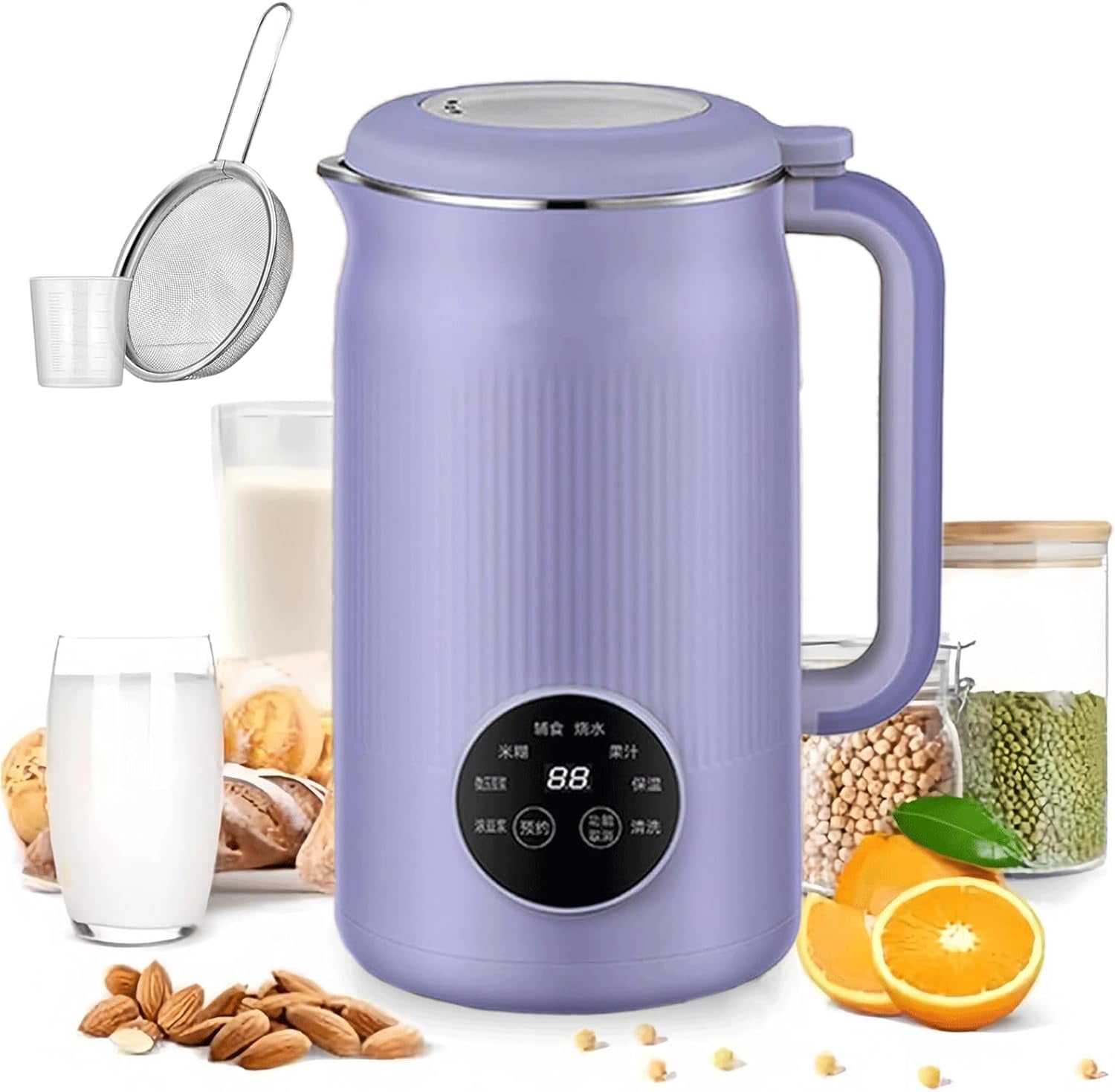 The 8-in-1 Multifunction Nut Milk & Juice Maker, 41oz Nutmilk Maker Blender, Automatic Soybean Oat Machine with Delay Start/Keep Warm/Boil Water, BPA-Free, Self-Cleaning