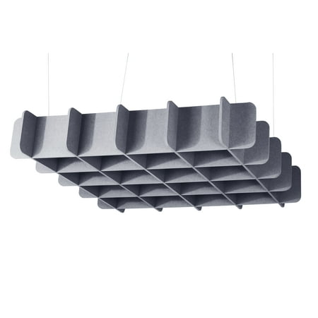 Lumeah Acoustic Cloud | Sound Proofing, Decorative Sound Dampening Hanging Installation | Stunning Adjustable Height Design Acoustic Panel Ceiling Fixture | 55” W x 55” L x 9” H
