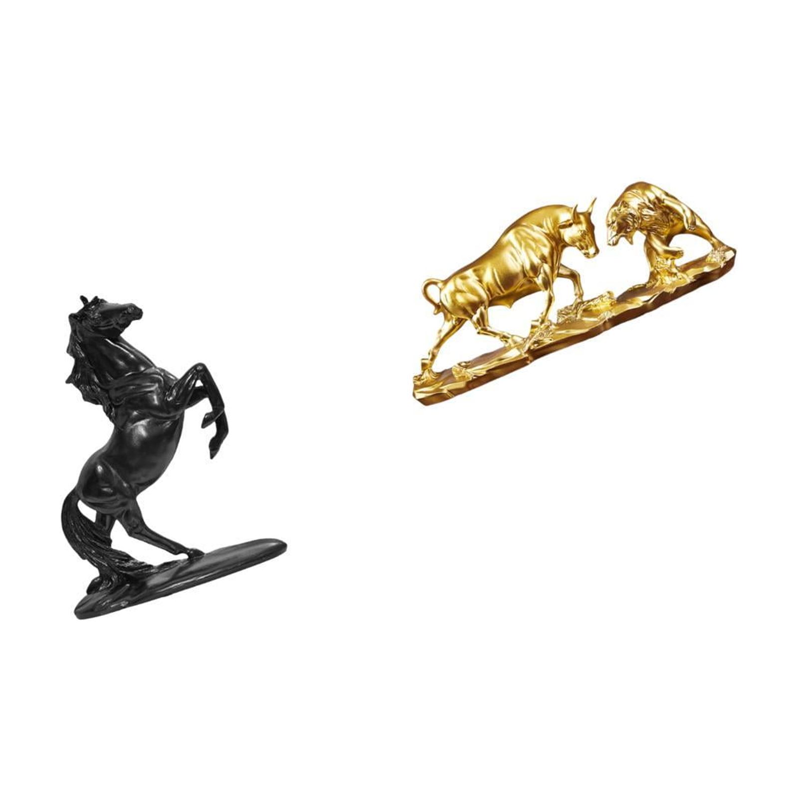 Dualoai Equestrian Bull Sculpture Ornaments for Bedroom and Desk Modern Chinese Animal Figurines Unique Landscape Artwork Gift Decor