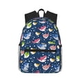thumbnail image 1 of Disketp Colorful Cartoon Shark Mochila Ligera Clásica con Múltiples Bolsillos, Mochila Casual para Hombre y Mujer, Ideal para Escuela, Trabajo y Viajes, 1 of 6