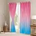 thumbnail image 3 of YST Ombre Window Curtains 38"Wx45"L Gradient Pink And Blue Blackout Curtains For Girls Bedroom Abstract Geometric Curtains & Drapes Silver White Wavy Stripes Window Treatments 2 Panels, 3 of 6