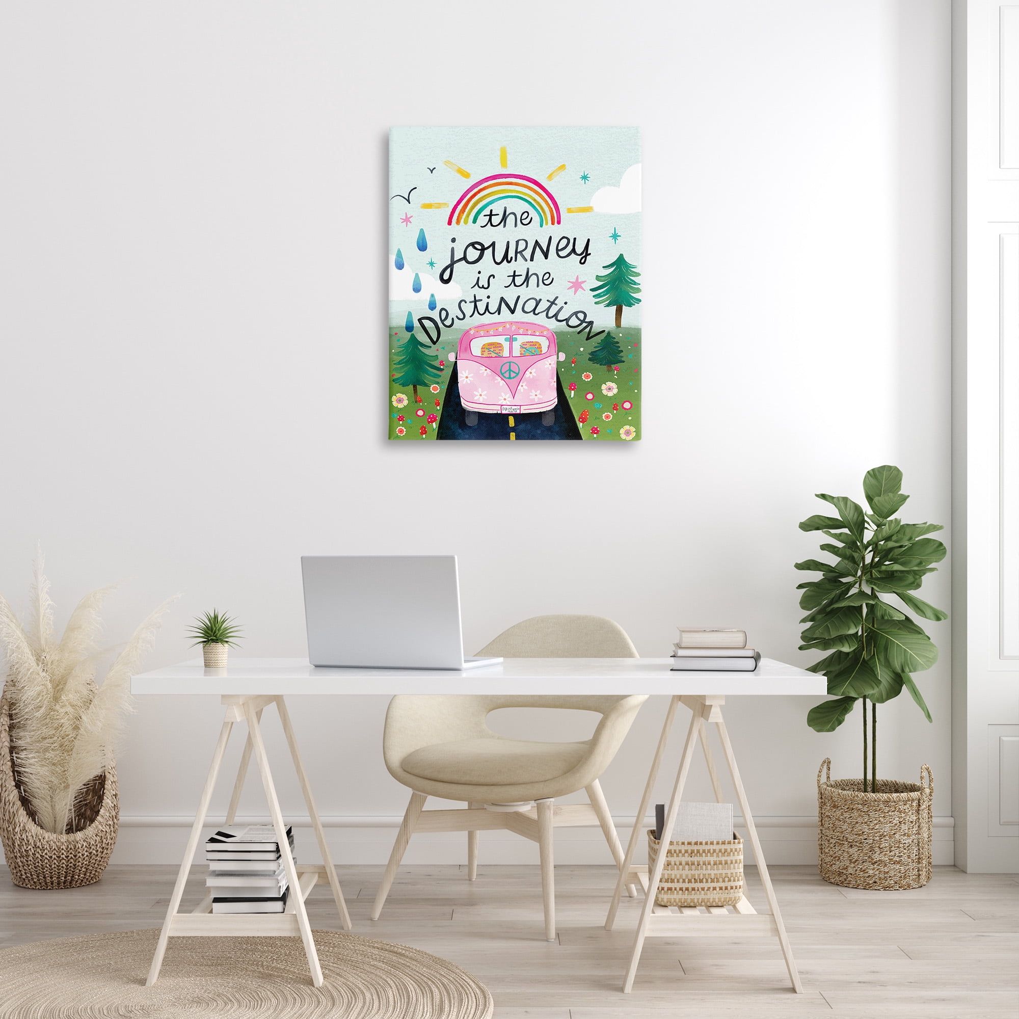 Stupell Industries Journey Is The Destination Landscape Painting Gallery Wrapped Canvas Art Print Wall Art, 30 x 40