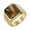 Gold Brown, variant on Men's and Women's Stainless Steel Classic Personalised Smooth Surface Square Brown Gemstone Ring Gold Size 9