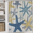 thumbnail image 5 of 4 Pcs Shower Curtain Sets Bathroom Shower Curtain Set with Rugs Blue, Yellow And Gray Starfish Waterproof Fabric Bath Curtain Summer Nautical Ocean Beach Themed for Bathroom Decor, 5 of 8