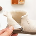 thumbnail image 5 of XXWXYD Baby Boots Girls Shoes Fashion Solid Color Short Boots Non Slip Breathable Boots Simple Casual Walking Shoes for Toddler/Little Kid/Big Kid(18-24 Months,White), 5 of 8