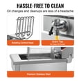 thumbnail image 5 of VEVOR Commercial Deep Fryer, 1500W Electric Countertop Fryer with Basket, 11.6Qt / 11L Stainless Steel Single Oil Fryer with Time & Temp Control, Overheat Protection, for Kitchen Restaurant Use, 5 of 9