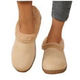 thumbnail image 2 of Miluxas Women's Memory Foam Slippers Fur Collar House Shoes Anti-Skid Sole for Indoor & Outdoor Beige 7.5(40), 2 of 8