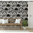 thumbnail image 3 of S4Sassy Monochrome Jungle Wallpaper Grey Palm Wall Covering, 25" x 120" Self-Adhesive Vinyl Wallpaper, Decorative Wall Wrap, Easy DIY Decor For Bedroom, Living Room, Cabinets, Living Spaces, 3 of 9