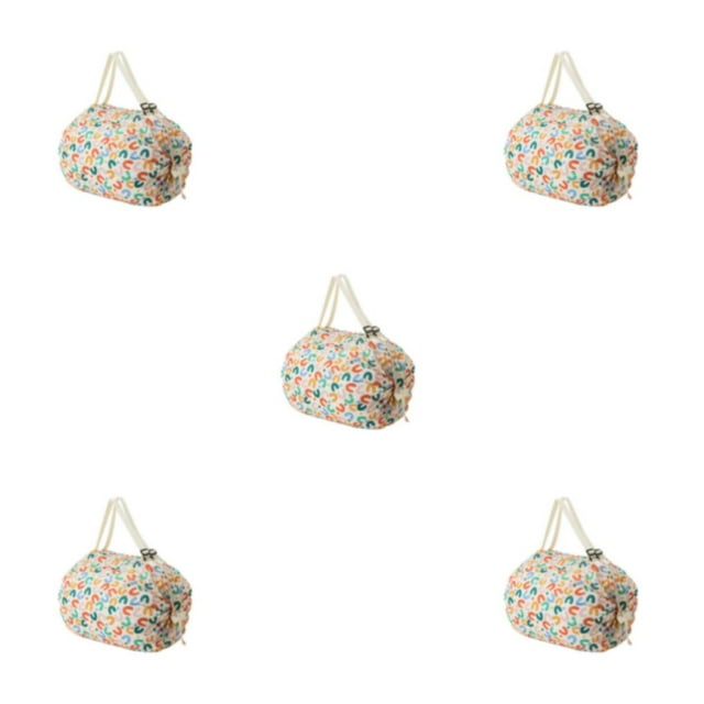 Wweixi Sac de Rangement Réutilisable Pliable Sac de Courses Écologique et Polyvalent pour Voyage Polyester Sacs de Rangement Pliables Sac à Main Lettre C 5ensemble