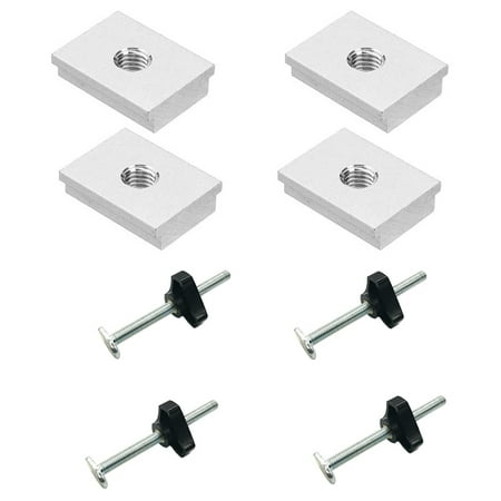 

12 Pcs T-Slot T-Track Clamps DIY Woodworking with T Screw and M8 Plastic Handle M8 T-Track Sliding Nut T Slot Nut