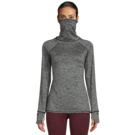 

ClimateRight by Cuddl Duds Women s Plush Warmth Base Layer Thermal Top with Detachable Gaiter