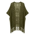 thumbnail image 4 of Casual Sheer Knit Beach Cover Up For With Fringed Design Lightweight Swimwear Sarong For Outdoor Holidays And Sun, 4 of 5