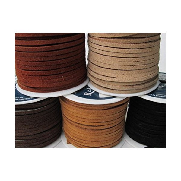 Lace Lacing Leather Suede Earthtone Assortment Craft Kit; 10 Yards (5 colors, 2 Yards of each