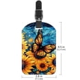 thumbnail image 6 of Square 2Pack PU Leather Sunflower Butterfly Cruise Luggage Tag with Privacy Cover and Name ID Tag for Travel Handbags Backpacks Luggage Tags, 6 of 6